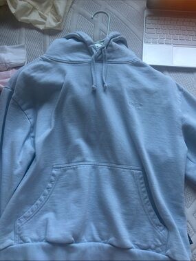 RVCA Men's Light Blue Hoodie Pullover
